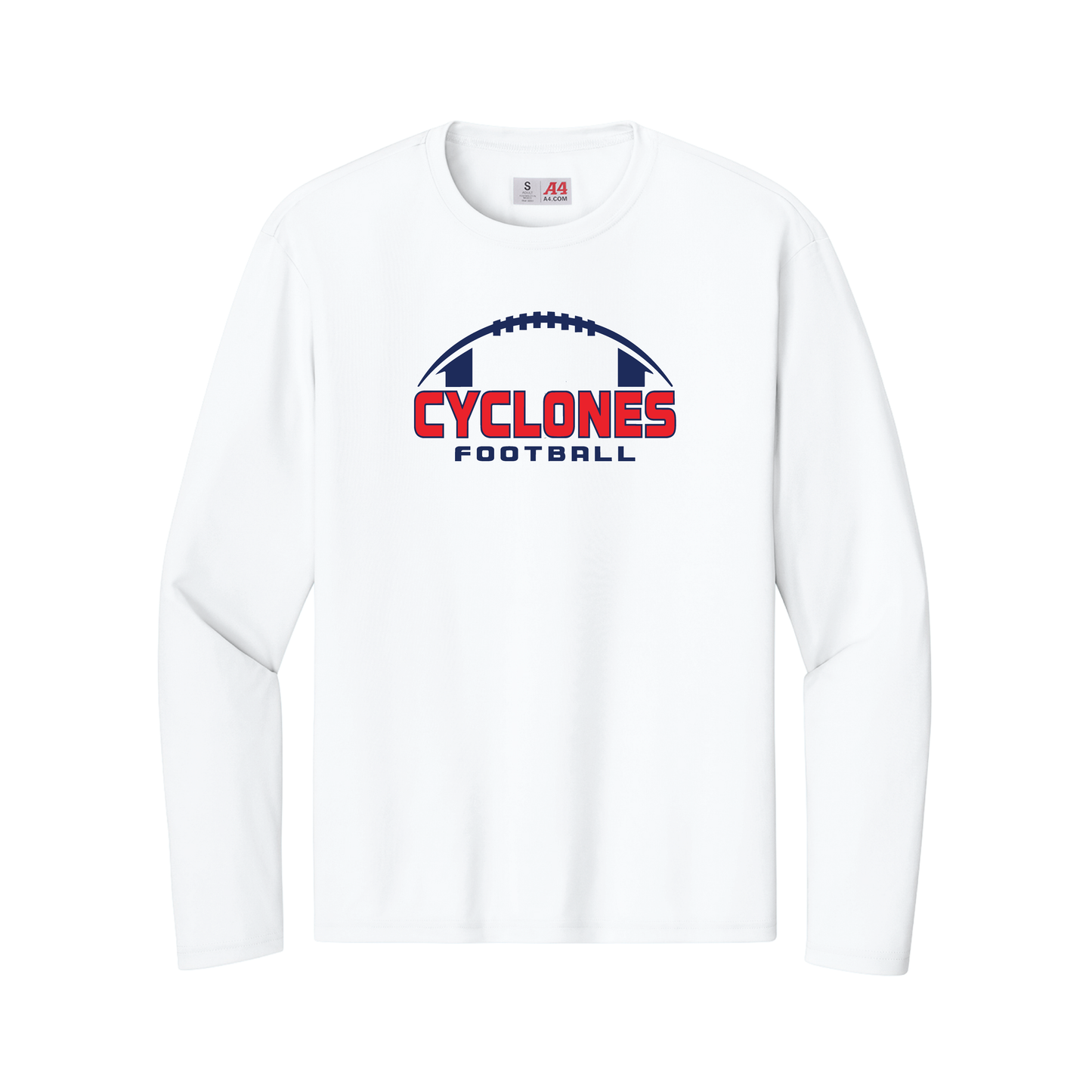 Cyclone Football A4 Cooling Performance Long Sleeve Tee
