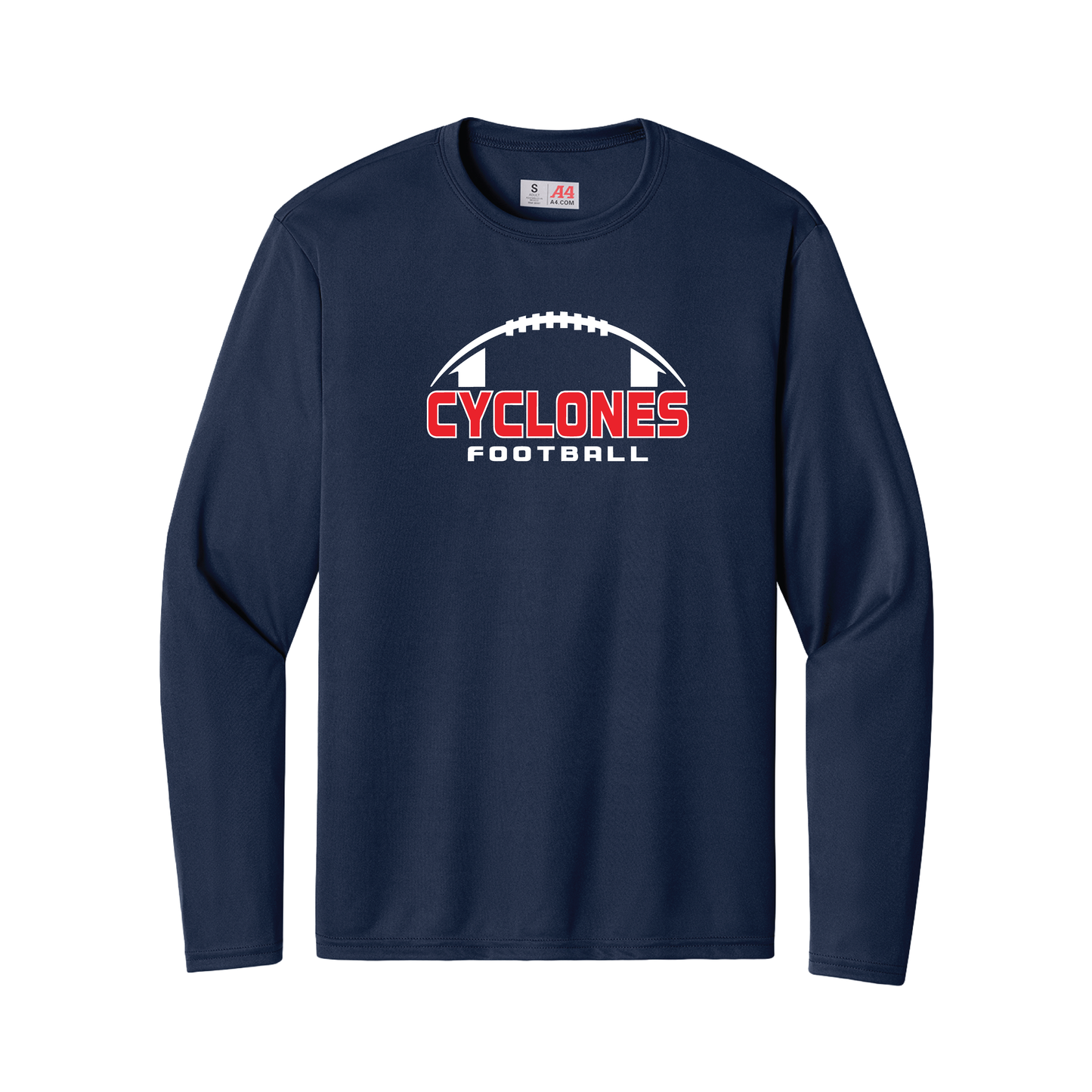 Cyclone Football A4 Cooling Performance Long Sleeve Tee