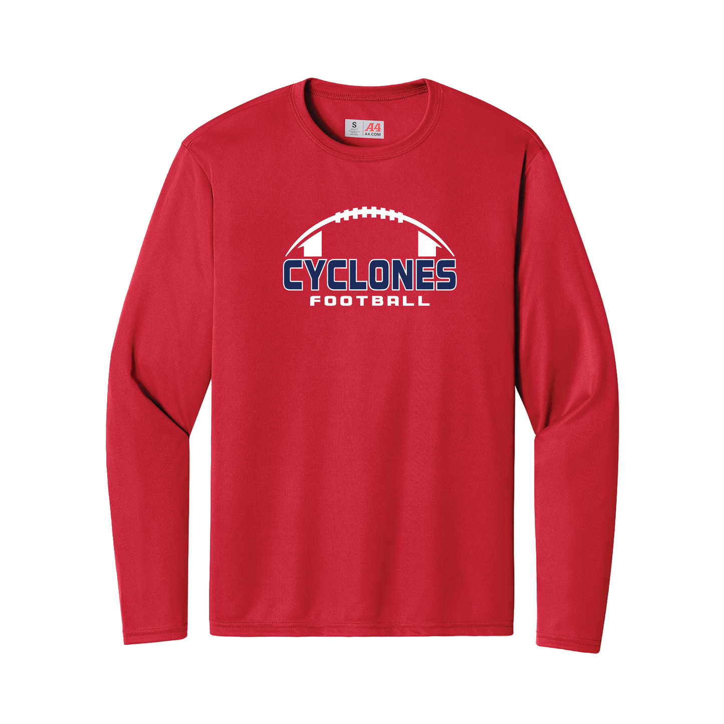 Cyclone Football A4 Cooling Performance Long Sleeve Tee