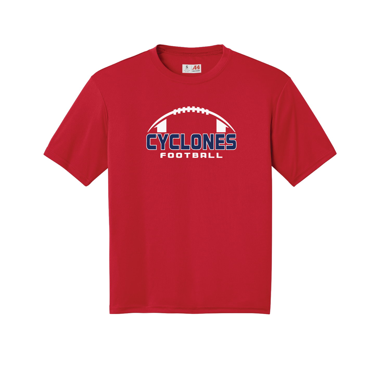 Cyclone Football A4 Cooling Performance Short Sleeve Tee