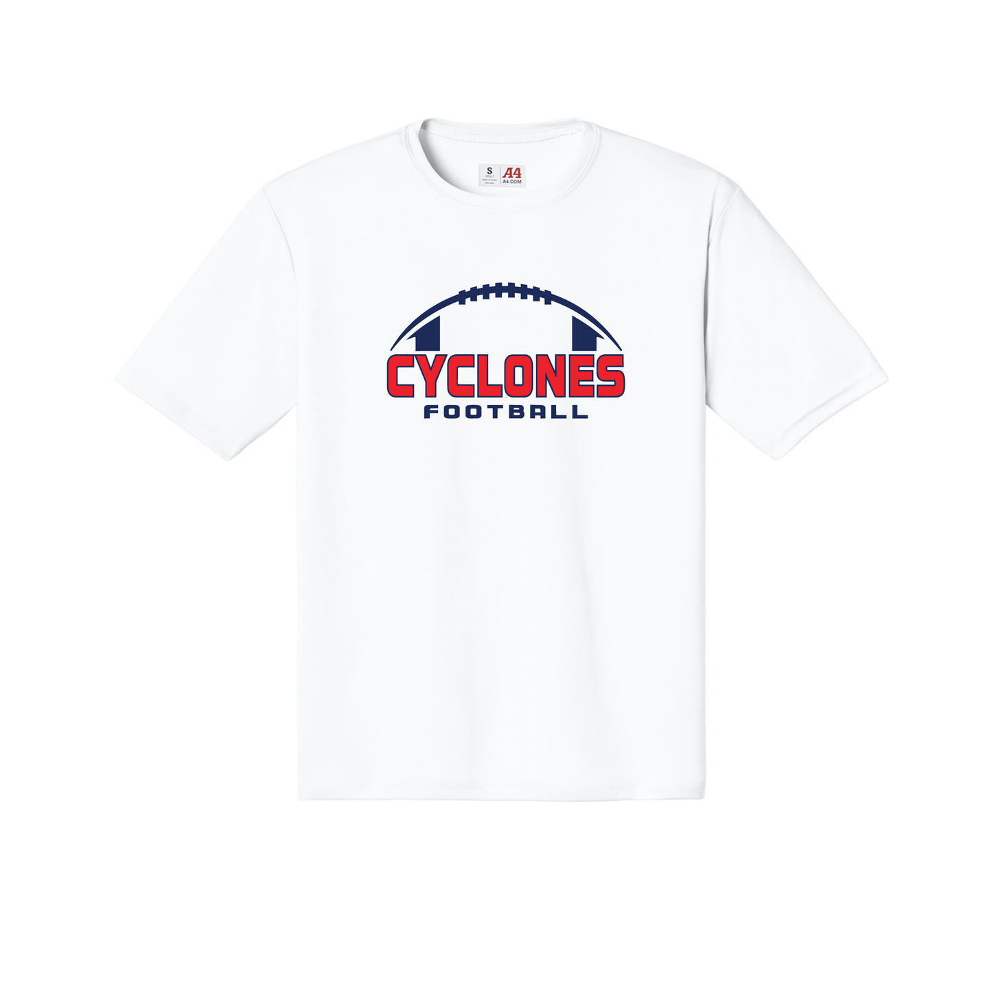 Cyclone Football A4 Cooling Performance Short Sleeve Tee